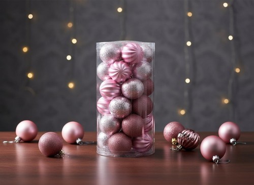 Palline natale rosa 6 cm - palline, di