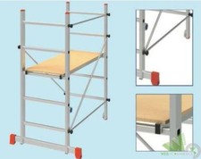 TRABATTELLO PONTEGGIO IMPALCATURA ALLUMINIO STEPUP HOBBY 116x80xH152CM CON RUOTE