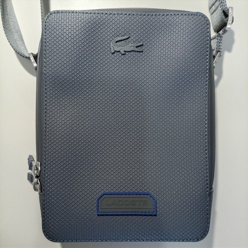 Sacoche lacoste cuir gris - lacoste,