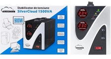 Stabilizzatore Di Tensione SilverCloud 220V, 1500 VA, 900 W, 2 Uscite Schuko