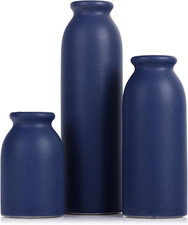 Set Di 3 Vasi in Ceramica Blu