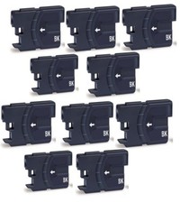 10 CARTUCCE NERE COMPATIBILI CON STAMPANTE BROTHER DCP 197C 365CN 375CW lc1100