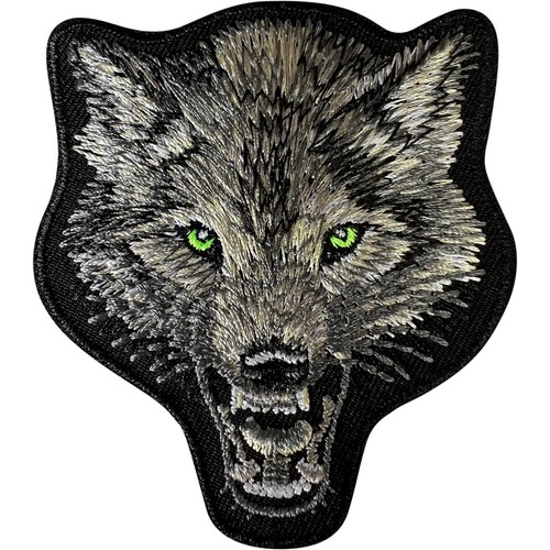 Wolf patch iron sew - wolf,