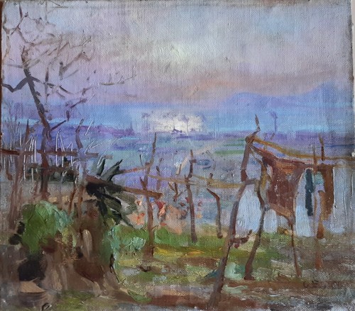 Salerno quadro dipinto olio - , su