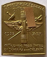 Distintivo OND Ferroviario Torino I Torneo Scherma Tre Armi 1932 Spada Fioretto