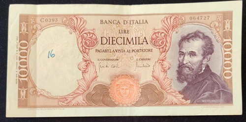 10000 lire michelangelo - 10000,