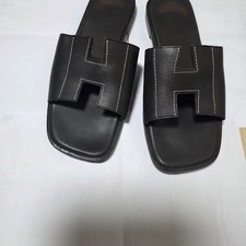 Hermès Oran Brown Slippers -