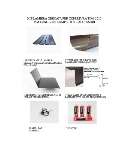 Kit lamiera grecata per - grecata,
