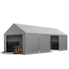 Tendone Deposito 4x8 m Tenda Capannone PVC 700 N grigio