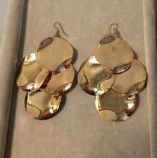 ORECCHINI DONNA PENDENTI GRAPPOLO CERCHI LISCI MARTELLATI IN ORO O ARGENTO FINI