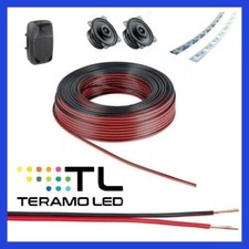 CAVO MATASSA AUDIO PIATTINA ROSSO NERO 100 MT PER CASSE AUDIO AUTO 2x0,50 2x0,75