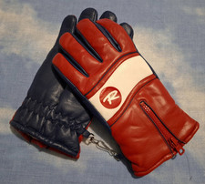 GLOVES guanti Ski vinyl brushed vintage 80's. ROSSIGNOL tg. L RARE 