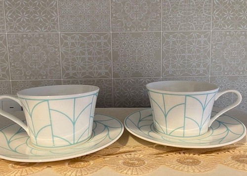 Coppia tazze piattini foglia - coppia,