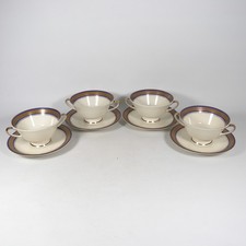 SERVIZIO TAZZE DA BRODO PORCELLANA BAVARIA SELTMANN VOHENSTRAUSS BIANCO ORO BLU