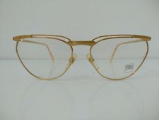 Enrico Coveri OCCHIALE DA VISTA VINTAGE 1988 luminosa METALLO oro donna ovale