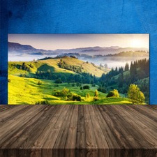 Paraspruzzi Cucina in Vetro Temperato 120x60 Montagna Campo Nebbia Decorazione