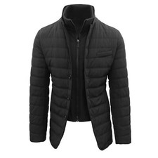 Giubbotto Uomo Invernale Elegante Nero Giacca Trapuntata Giaccone Slim Fit