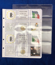FOGLIO AGGIORNAMENTO X 2 EURO ITALIA 2024 Montalcini Guardia di Finanza no coins