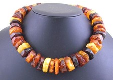 Enorme Collana Girocollo Perline Ambra Baltica Naturale 160gr 50cm Chiusura 925/°°°