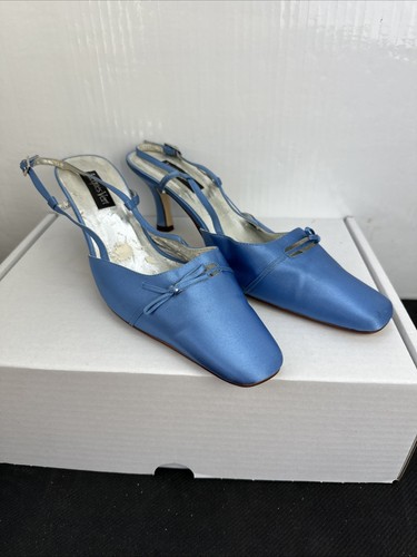 Scarpe vintage raso - vintage, blu