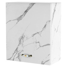 Pensile da Cucina Armadio Sospeso da Parete Anta Singola Bianco Effetto Marmo