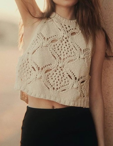 Maglia top gilet albicocca - maglia,