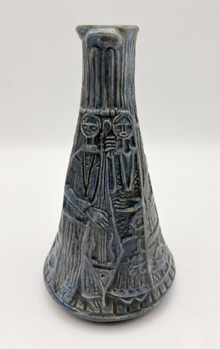 Vaso grigio blu disegni