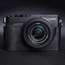 Borsa mezza cover per fotocamera in vera pelle fatta a mano per Panasonic LX100