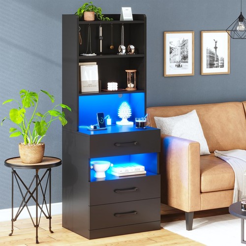 Comodino alto con luci led - comodino,