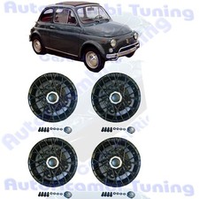 4 Cerchi in Lega da 12" per FIAT 500 F L R EPOCA RAY Nero Diamantato 4½ x 190mm
