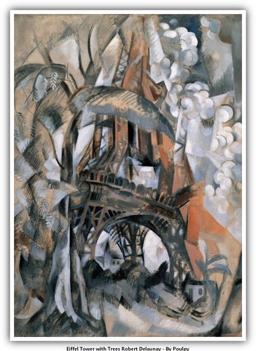 Eiffel tower with - eiffel, trees