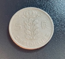 BELGIO - BELGIQUE -  1950  - moneta 5 FRANCHI