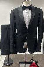 SMOKING UOMO NERO COLLO SCIALLATO MADE IN ITALY FRESCOLANA TASMANIA150 CERIMONIA