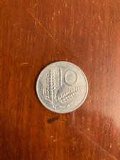 Moneta Rara 10 Lire Repubblica Italiana 1954 doppia spiga