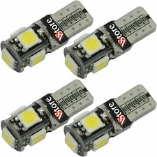 4 Lampade LED T10 5SMD No Errore BIANCO Xenon CANBUS Moto Auto Pattino Shooter