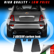 2 Adesivi CARBON LOOK Fiat ABARTH placche fari posteriori 500 595 695 stickers 