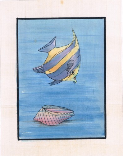 Dipinto fatto mano pesce - di,