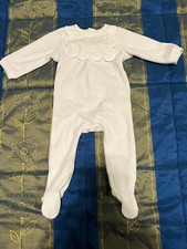 PROMO! JACADI Paris - Tutina Pigiama Bianco in tessuto felpato 6 Mesi /67 Cm