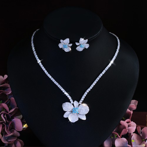 Collana fiore grande orecchini