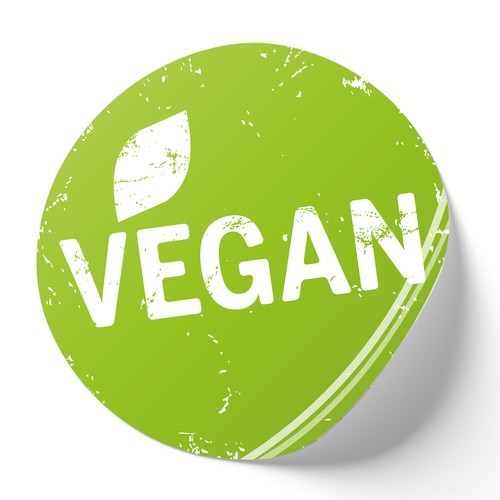 Adesivo vegan verde - "vegan", 20