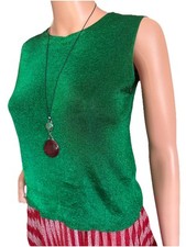 ZARA Green Metallic Crop Tank