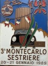 Placca per Radiatore 3^Montecarlo-Sestriere (Lancia Aurelia) bronzo smaltato