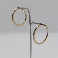 ORECCHINI A CERCHIO A SEZIONE TONDA IN ORO GIALLO 750 18KT 1,25 GRAMMI (7204)