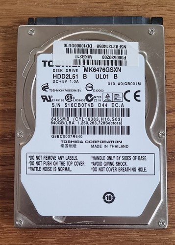 Toshiba 640 hdd 5 - toshiba, gb