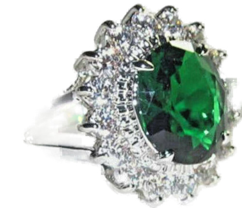 Anello verde zirconi - verde, oro