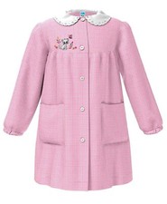 Grembiule Siggi  asilo Bambina, Colore rosa quadretti con Ricamo,2-3-4-5-6 ANNI