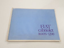 BROCHURE DEPLIANT PROSPEKT FIAT CABRIOLET 1600S - 1200 ORIGINALE