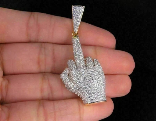 Ciondolo dito medio diamante