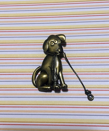 Spilla cane guinzaglio vintage - cane,