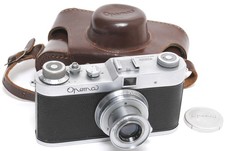 Fotocamera mirino 35 mm Meopta Opema con obiettivo Belar 2,8/45 mm custodia corrispondente, tappo